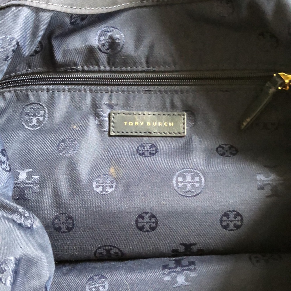 Tory Burch Navy Blue Nylon Cinched Tote Bag - Picture 11 of 14